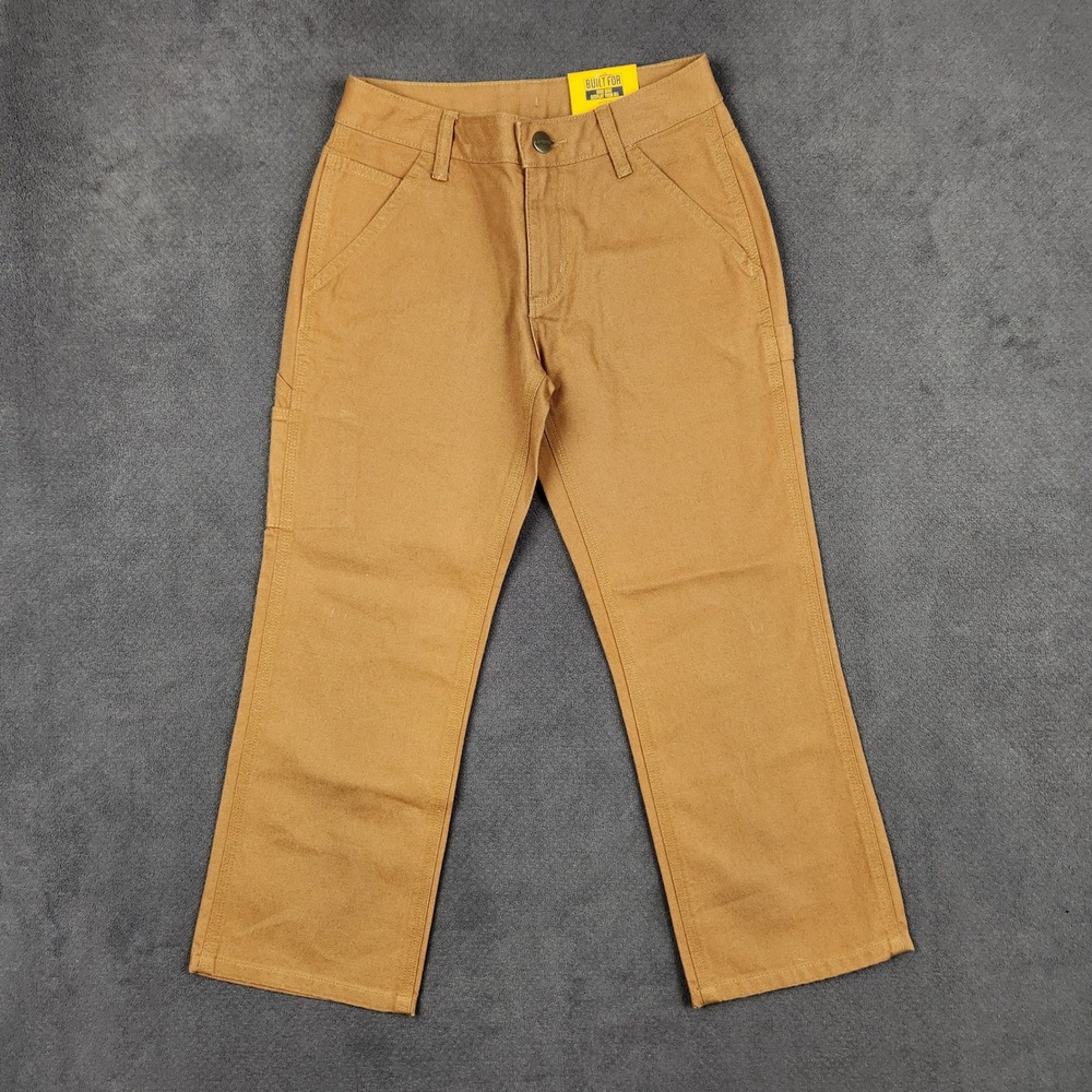 Carhartt Carpenter Pants Boys 8 Brown Loose Fit Canvas Utility BN8311-B Workwear